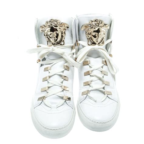 versace high tops white|Versace medusa high top.